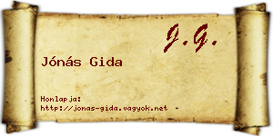 Jónás Gida névjegykártya